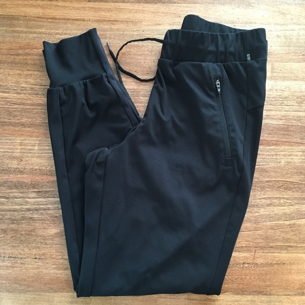 Spyder Active Black Athletic Joggers SMALL Front Zip Pockets Drawstring Waist